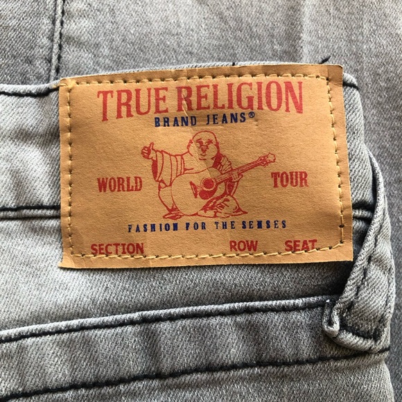 True Religion Ricky Relaxed-Fit Straight Gray Jeans Denim Pants Girls Size 12 - Picture 7 of 16